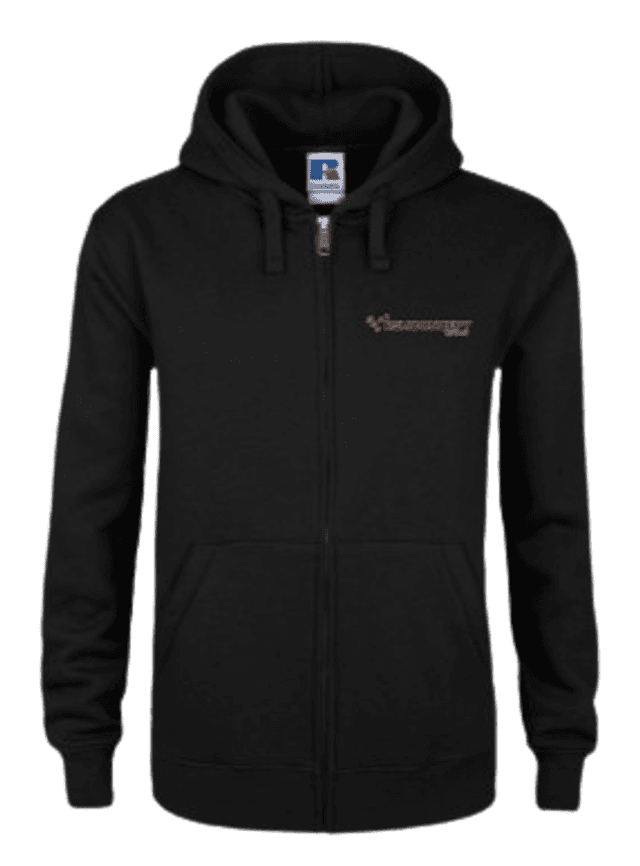 Sweat-shirt zippé capuche Noir Logo OR